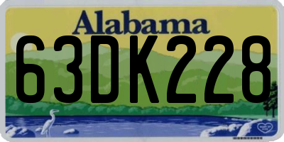 AL license plate 63DK228