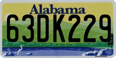 AL license plate 63DK229