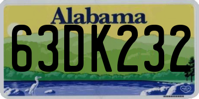 AL license plate 63DK232