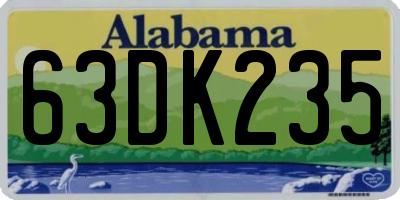 AL license plate 63DK235