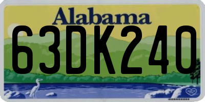 AL license plate 63DK240
