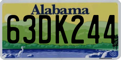AL license plate 63DK244