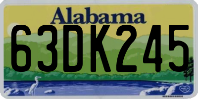 AL license plate 63DK245