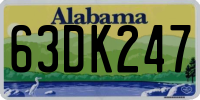 AL license plate 63DK247