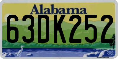 AL license plate 63DK252