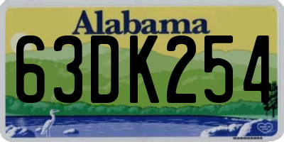 AL license plate 63DK254