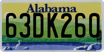 AL license plate 63DK260