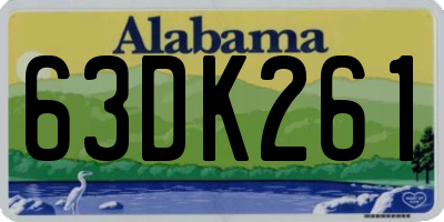 AL license plate 63DK261