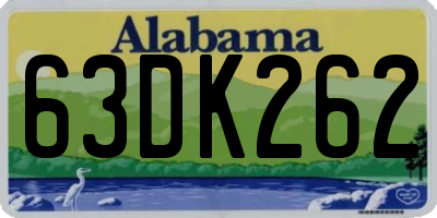 AL license plate 63DK262