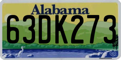 AL license plate 63DK273