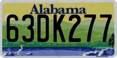 AL license plate 63DK277