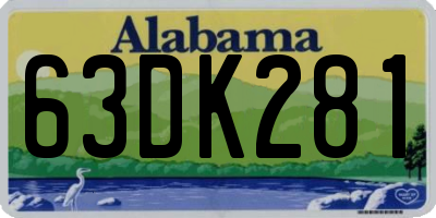 AL license plate 63DK281