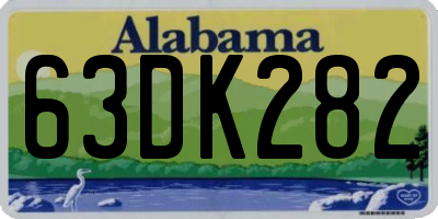 AL license plate 63DK282