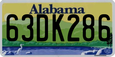 AL license plate 63DK286