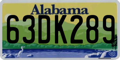 AL license plate 63DK289