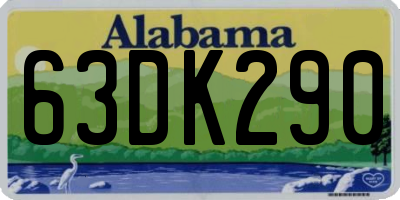 AL license plate 63DK290