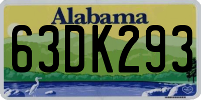 AL license plate 63DK293