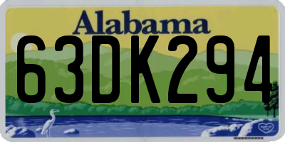 AL license plate 63DK294