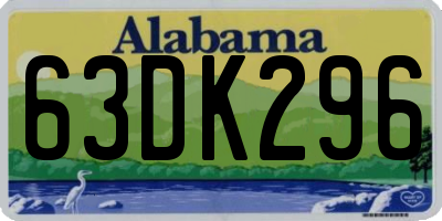 AL license plate 63DK296