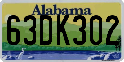 AL license plate 63DK302