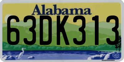 AL license plate 63DK313