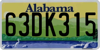 AL license plate 63DK315