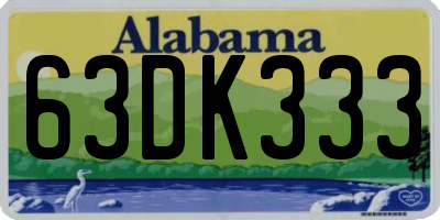AL license plate 63DK333