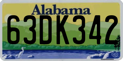 AL license plate 63DK342