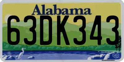 AL license plate 63DK343