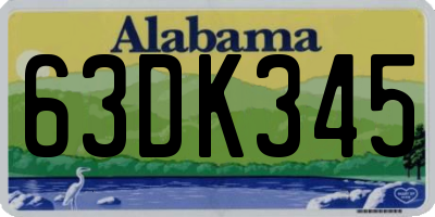 AL license plate 63DK345