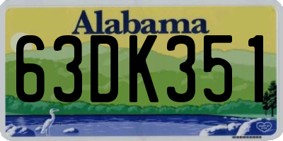 AL license plate 63DK351