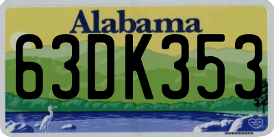 AL license plate 63DK353
