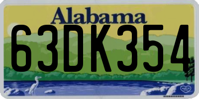 AL license plate 63DK354