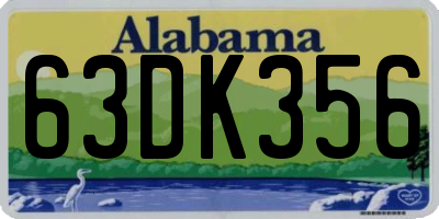 AL license plate 63DK356