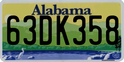 AL license plate 63DK358