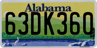 AL license plate 63DK360
