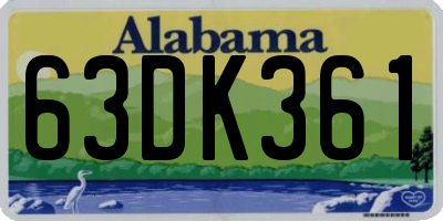 AL license plate 63DK361