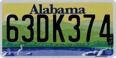 AL license plate 63DK374