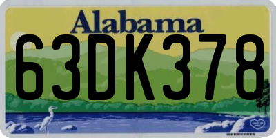 AL license plate 63DK378