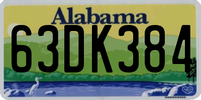 AL license plate 63DK384