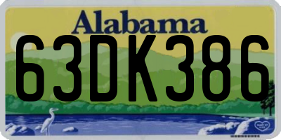 AL license plate 63DK386