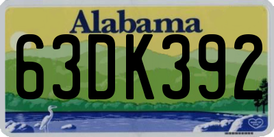AL license plate 63DK392