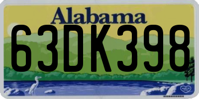 AL license plate 63DK398