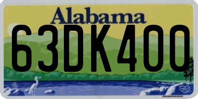 AL license plate 63DK400