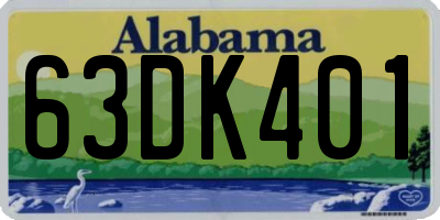 AL license plate 63DK401