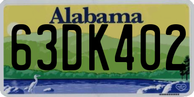 AL license plate 63DK402