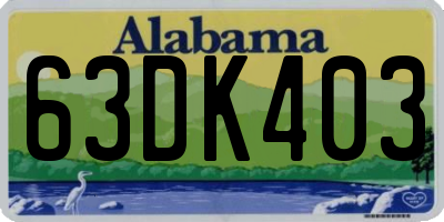 AL license plate 63DK403