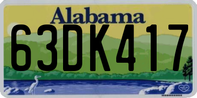AL license plate 63DK417