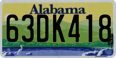 AL license plate 63DK418