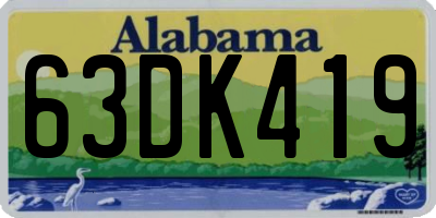 AL license plate 63DK419